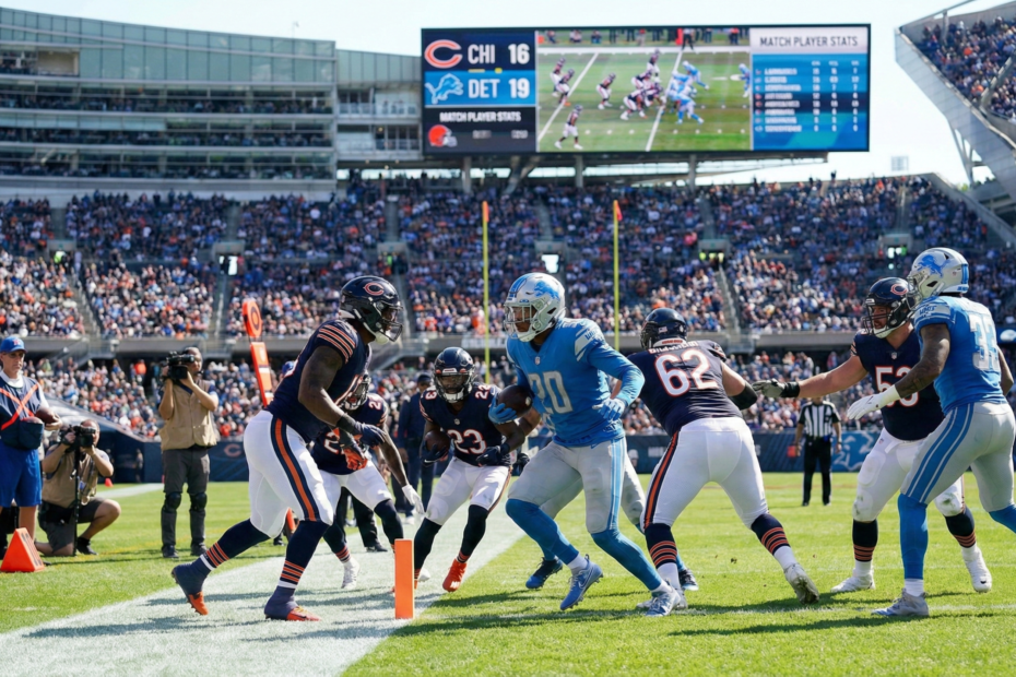 chicago bears vs detroit lions match player stats
