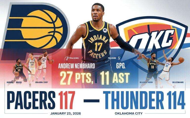 Indiana Pacers vs Oklahoma City Thunder Match Player Stats
