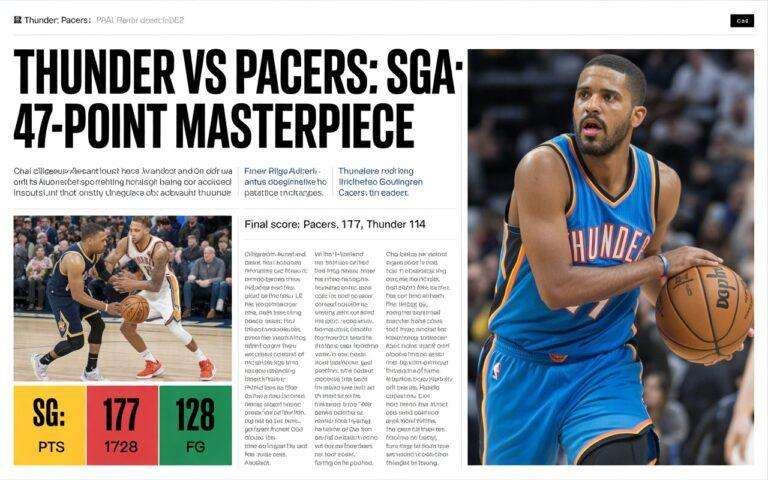 Oklahoma City Thunder vs Indiana Pacers Match Player Stats