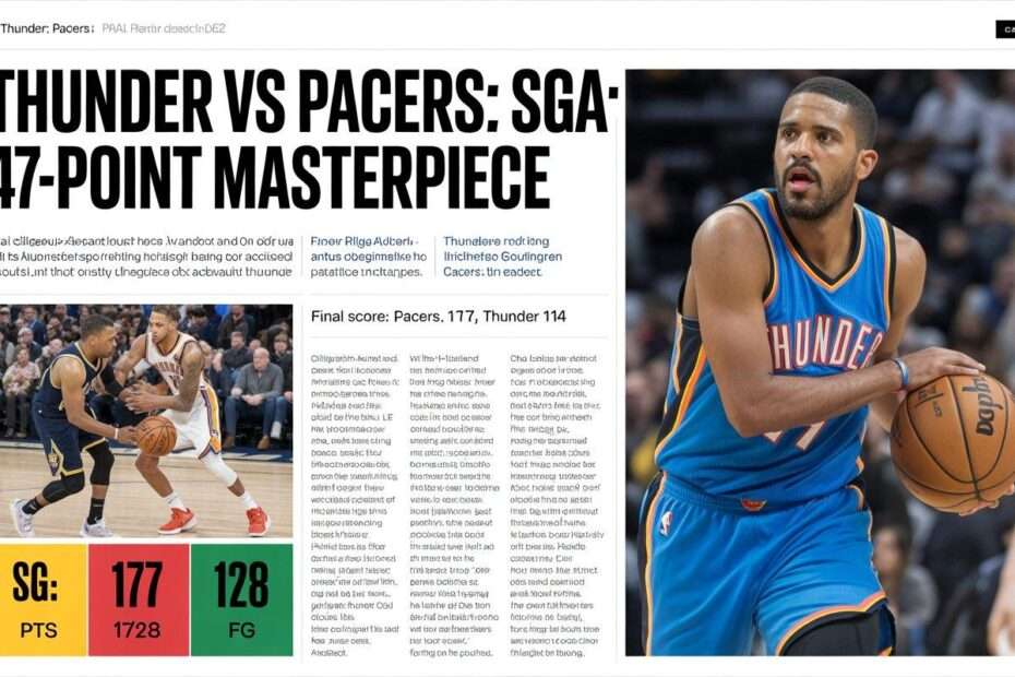 Oklahoma City Thunder vs Indiana Pacers Match Player Stats
