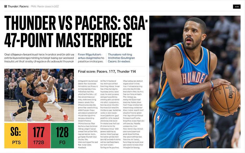 Oklahoma City Thunder vs Indiana Pacers Match Player Stats