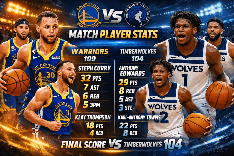 Golden State Warriors vs Timberwolves Match Player Stats