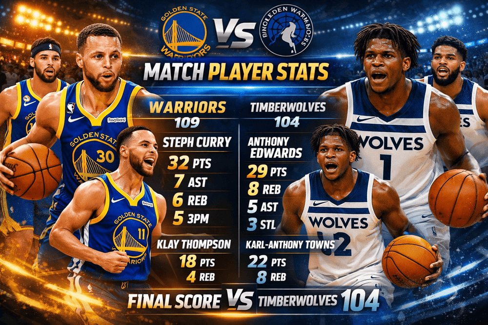 Golden State Warriors vs Timberwolves Match Player Stats