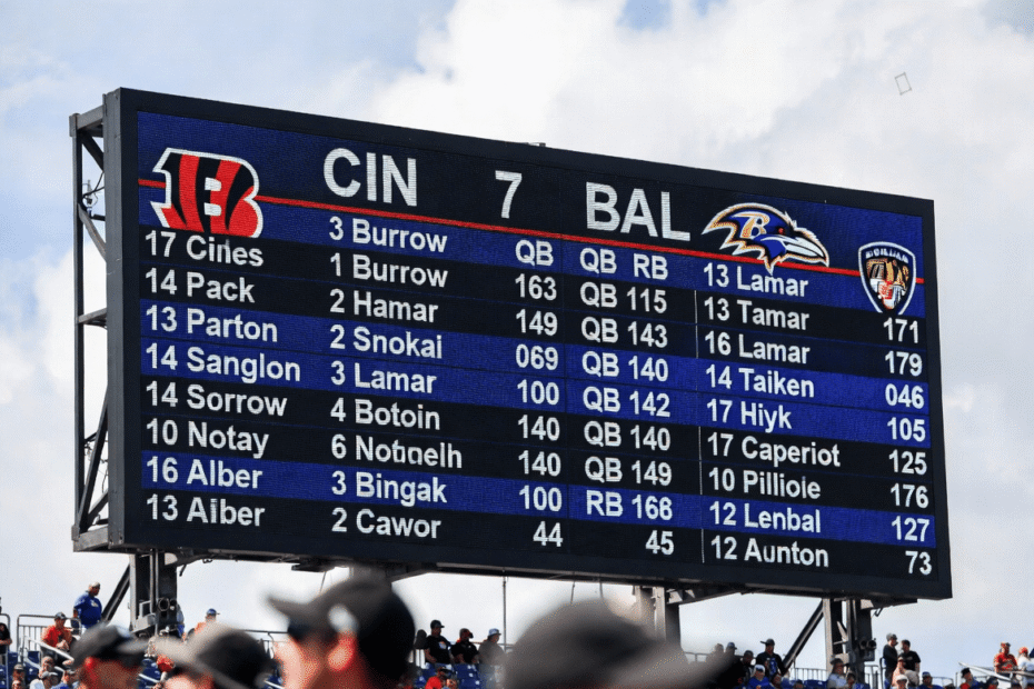 Bengals vs Baltimore Ravens Match Player Stats