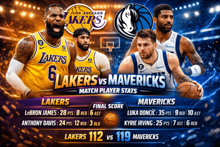 Lakers vs Dallas Mavericks Match Player Stats
