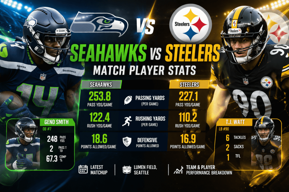 Seahawks vs Pittsburgh Steelers Match Player Stats