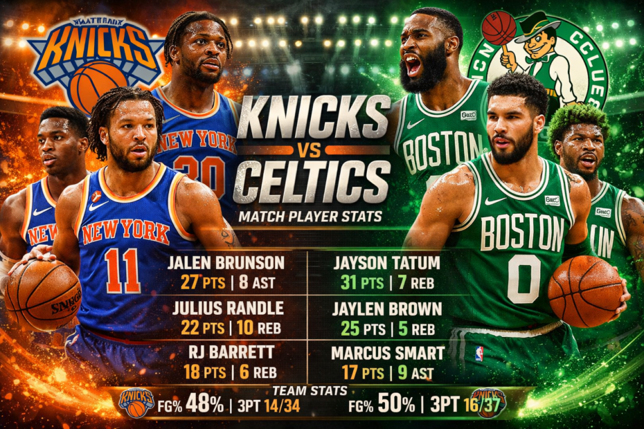 Knicks vs Boston Celtics Match Player Stats