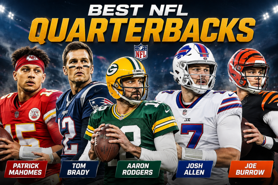 Best NFL quarterbacks including Patrick Mahomes, Tom Brady, Aaron Rodgers, Josh Allen and Joe Burrow