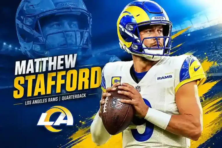 Matthew Stafford Los Angeles Rams quarterback holding a football