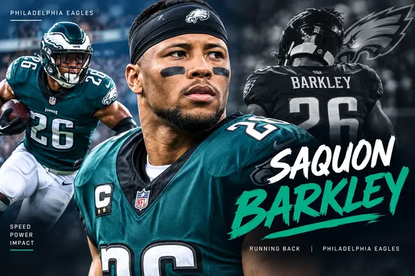 Saquon Barkley playing football for the Philadelphia Eagles