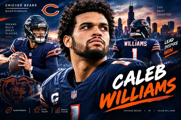 Caleb Williams playing quarterback for the Chicago Bears