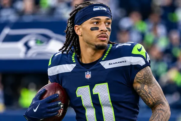 Jaxon Smith-Njigba wearing a Seattle Seahawks uniform