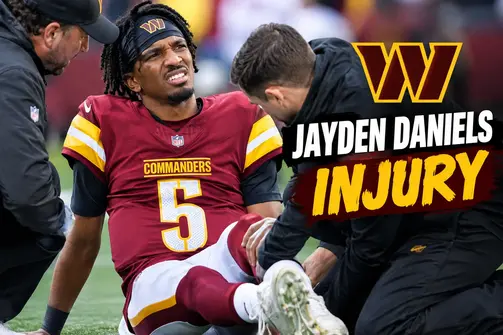 Jayden Daniels injury update during Washington Commanders game