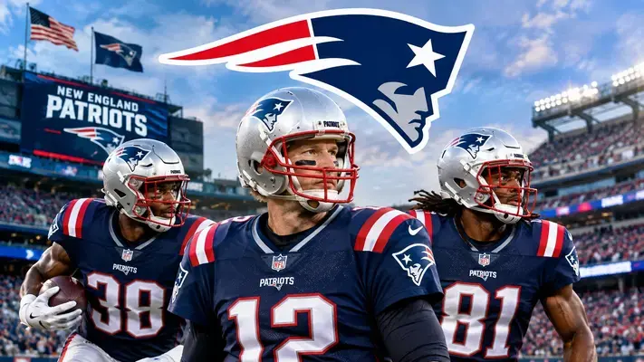 New England Patriots NFL football team at a stadium