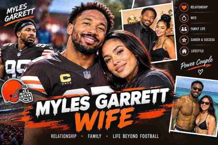 Myles Garrett wife search topic featuring Cleveland Browns football star